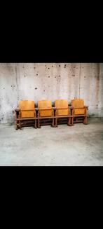 Vintage stadion klapstoelen - 1960, Gebruikt, Bruin, Ophalen of Verzenden, Vier