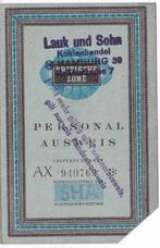 Personal Ausweis voor Britische Zone -kolenhandel Lauk 1949, Verzamelen, Militaria | Tweede Wereldoorlog, Verzenden, Overige soorten