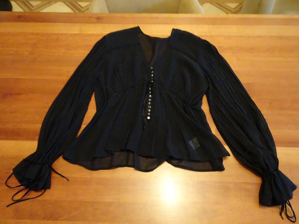 ANNE FONTAINE zwarte blouse, Zwart, Maat 42/44 (L), ANNE FONTAINE, Nieuw