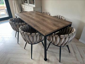 Eettafel middelburg bruin industrieel 190x90cm beschikbaar voor biedingen