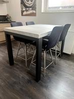Hoge eettafel + 4 stoelen, Huis en Inrichting, Ophalen, Gebruikt, 100 tot 150 cm, 50 tot 100 cm