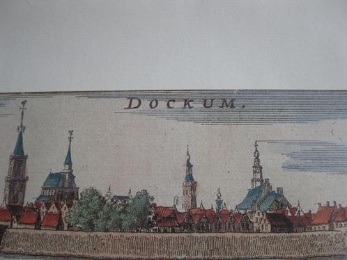 Oude stadsplattegrond Dockum, Boeken, Atlassen en Landkaarten, Gelezen, Landkaart, Nederland, 1800 tot 2000, Ophalen of Verzenden