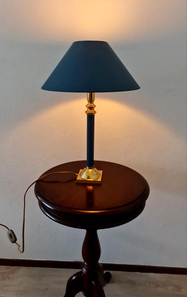 Caravell schemerlamp met geplooide kap klassiek blauw super, Huis en Inrichting, Lampen | Tafellampen, Gebruikt, Minder dan 50 cm