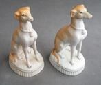 Om1875 Twee stuks Porselein Hazewind Hond Windhond Greyhound, Antiek en Kunst, Antiek | Porselein, Ophalen of Verzenden
