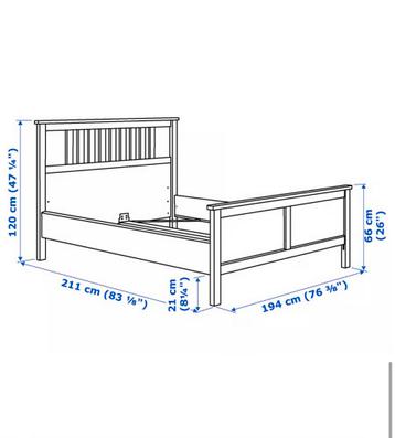Ikea HEMNES Bed wit 180x200 cm tweepersoonsbed - afbeelding 3
