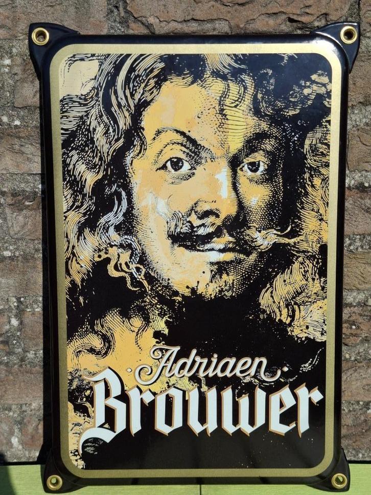 Emaillebord Adriaen Brouwer, Verzamelen, Biermerken, Nieuw, Reclamebord, Plaat of Schild, Overige merken, Ophalen of Verzenden