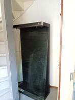 Grote zwarte salontafel (hout), Ophalen, Gebruikt, Glas, 50 tot 100 cm