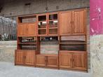 Dyrlund Jaren 80 Deens Design Wandmeubel Teak Vitrine Kast, 200 cm of meer, 300 cm of meer, Ophalen of Verzenden, Teakhout
