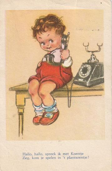 JONGEN TELEFOON RIJM UIT JAREN 60 ZEER MOOIE KAART KH428 beschikbaar voor biedingen