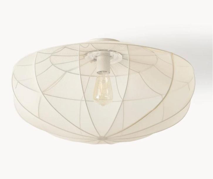 2 x plafondlampen Beau van netstof crème van Westwing, Huis en Inrichting, Lampen | Hanglampen, Zo goed als nieuw, Minder dan 50 cm