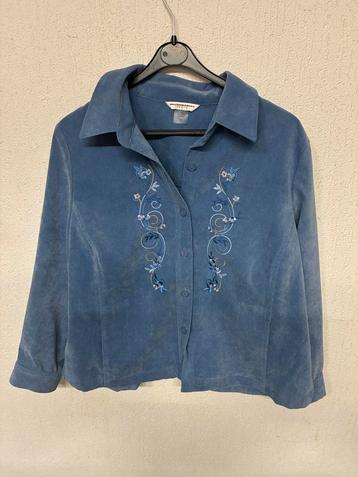 Blauw Overhemd met Borduursel - oversized beschikbaar voor biedingen