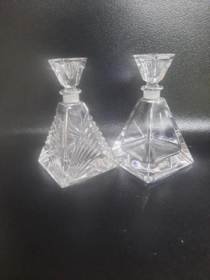 Set van twee kristallen Bari karafjes, Antiek en Kunst, Antiek | Glas en Kristal, Ophalen of Verzenden