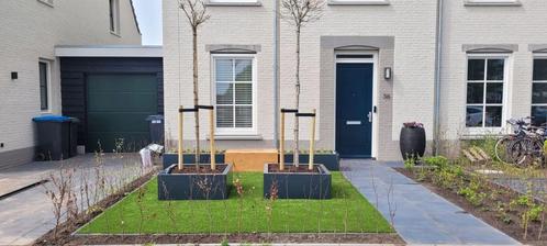 Antraciete stalen plantenbakken, Tuin en Terras, Bloembakken en Plantenbakken, Nieuw, Metaal, Balkon, Tuin, 30 tot 60 cm, 100 cm of meer