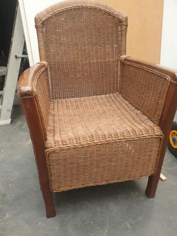 Rieten Fauteuil Stoel - Vintage Charme beschikbaar voor biedingen