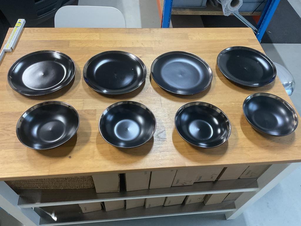 Maisons Du Monde zwart servies, Huis en Inrichting, Keuken | Servies, Ophalen, Gebruikt, Overige stijlen, Kop(pen) en/of Schotel(s)