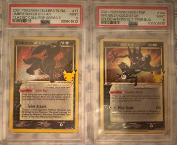 ⭐️️Umbreon & greninja️⭐️gold star promo etb celebrations psa beschikbaar voor biedingen