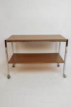 Vintage bar trolley, jaren 70 - Hout en chroom, Ophalen, -, -, Zo goed als nieuw