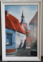 Prachtig schilderij van een straatje in Hattem, Antiek en Kunst, Ophalen of Verzenden