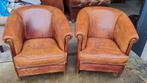 2 Schapenleren Club Fauteuils + Gratis Bezorging!, Gebruikt, ., Ophalen of Verzenden, .