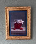 Schilderij kersen en kersen een weckpot. Hans Habraken., Ophalen of Verzenden