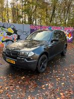 BMW X3 2.5 I AUT 2005 Zwart 4x4, Auto's, BMW, Automaat, 1800 kg, Beige, Zwart