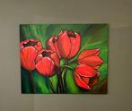Leuk groot schilderij tulpen., Ophalen