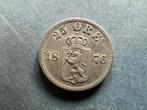 25 ore 1876 Noorwegen zilver, Ophalen of Verzenden, Overige landen, Losse munt, Zilver