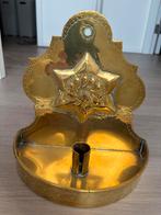 Antieke Messing Kaarsenhouder met Ster Motief, Ophalen of Verzenden, Koper
