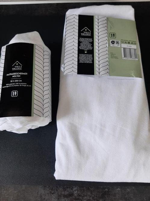 Molton matrasbeschermers 2 x 1 persoons maat 90 x 200 NIEUW, Huis en Inrichting, Slaapkamer | Beddengoed, Nieuw, Eenpersoons, Wit