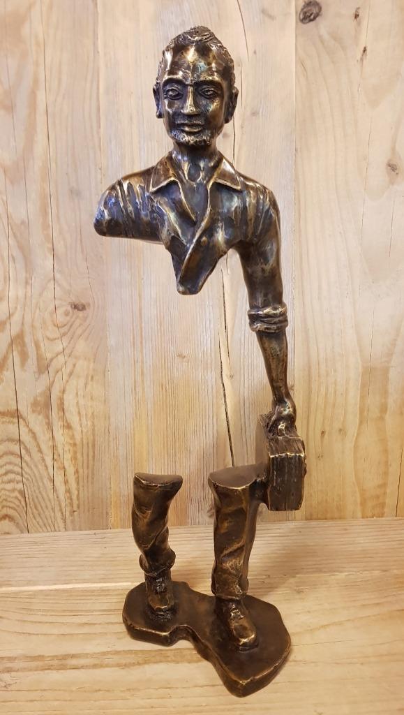 REIZIGER / BRONZEN BEELD, Tuin en Terras, Tuinbeelden, Nieuw, Mensenbeeld, Ophalen of Verzenden