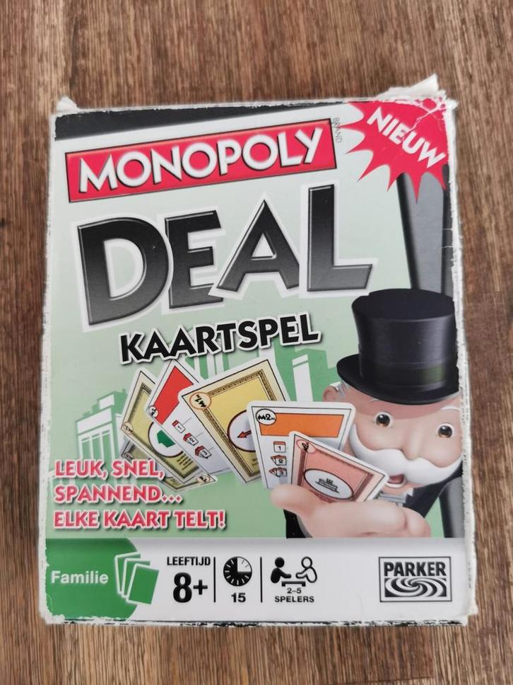 Monopoly Deal kaartspel, Hobby en Vrije tijd, Gezelschapsspellen | Kaartspellen, Gebruikt, Een of twee spelers, Drie of vier spelers