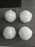 4x witte glazen bol met draadglas, Ophalen of Verzenden, Gebruikt