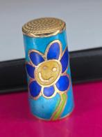 Zgan Cloisonne Vingerhoedje 3.5 cm Hoge zonnebloem, Ophalen of Verzenden, Zo goed als nieuw