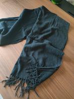Sjaal voor de sier met franjers antraciet/zwart, Ophalen of Verzenden, Zo goed als nieuw, Maat 46/48 (XL) of groter, Sjaal