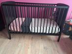 Mooi onbeschadigd zwart ledikant 60x120 met z.g.a.n matras, Ophalen, Zo goed als nieuw, Minder dan 140 cm, Matras