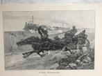 U. Checa: Durchgegangen, 1890, or. gravure, 32x21cm. Mooi!, Ophalen of Verzenden