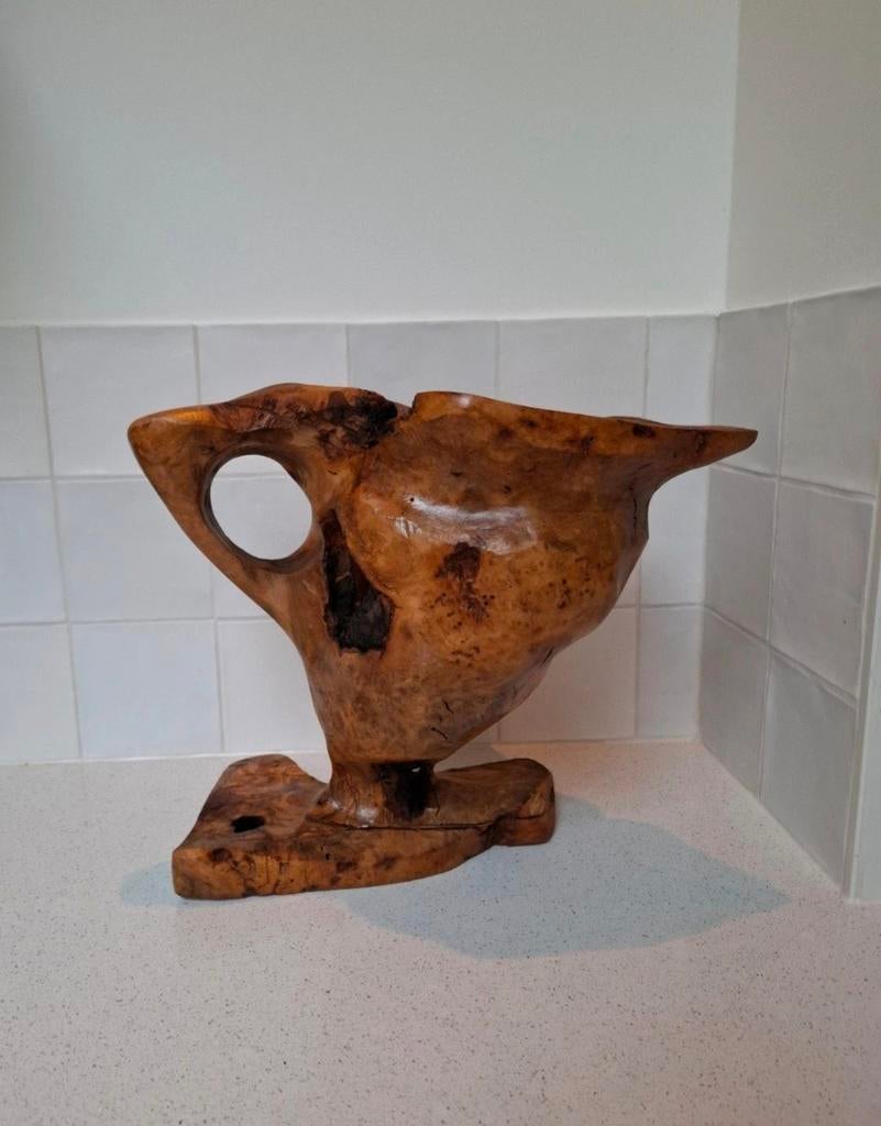 Unieke Olijfhouten Schaal / Sculptuur, Ophalen of Verzenden