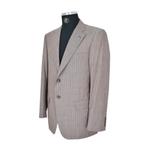 Vintage DeCock Wollen Pinstripe Blazer 50R, Kleding | Heren, Kostuums en Colberts, Bruin, Maat 48/50 (M), Ophalen of Verzenden