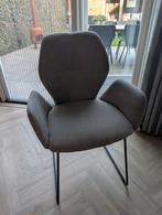 Set van 6 Goossens Hera stoelen, grijs met sledepoot, Huis en Inrichting, Stoelen, Ophalen, Gebruikt, Stof, Grijs