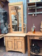 Toilet-tafel, kap-tafel, antiek grenen, facet spiegel, Ophalen