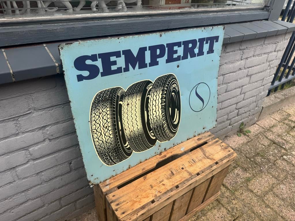 Vintage Semperit Reclamebord - Banden, Reclamebord, Gebruikt, ., Ophalen of Verzenden