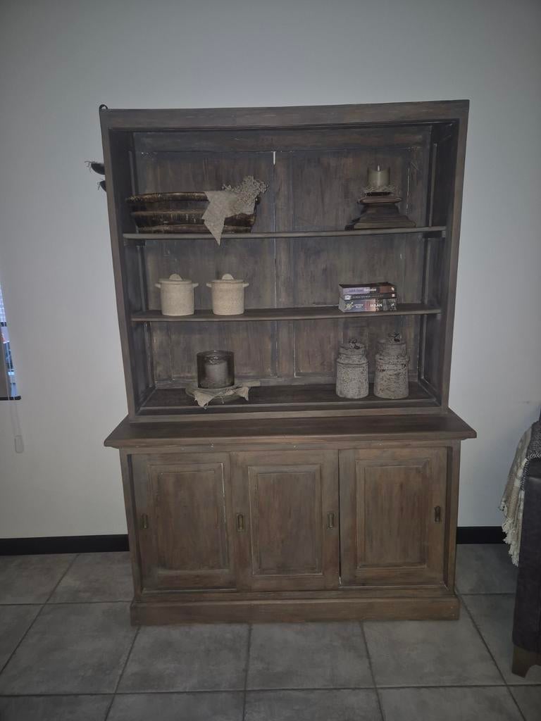 Landelijk, sobere vergrijsde buffetkast, Huis en Inrichting, Kasten | Buffetkasten, Ophalen, 25 tot 50 cm, 200 cm of meer