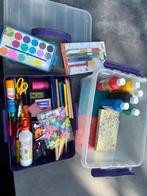 Set knutselspullen: verf, penselen, lijm, stickers, Ophalen of Verzenden, Zo goed als nieuw, Materiaal