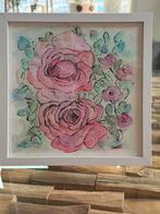 Pastel kleurige Rozen aquarel, Minder dan 50 cm, Oorspronkelijke maker, Nieuw, Ophalen of Verzenden