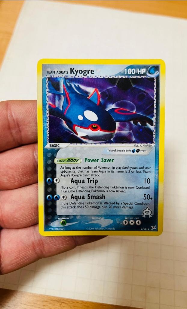 Team Aqua's Kyogre 3/95 Holo Ex Team Magma Pokemon, Verzenden, Zo goed als nieuw, Losse kaart, Foil