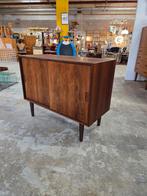 Vintage Mid-Century Deens schuifdeur kastje palissander, Ophalen, Gebruikt, Vintage, 50 tot 100 cm