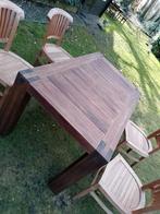 Teakhouten terrasstoelen ook voor terrasoverkapping, veranda, Tuin en Terras, Ophalen, Gebruikt, Teakhout, Stoel