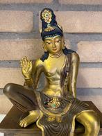verguld brons Bodhisattva goldface beeld Abhaya Mudra 20cm, Ophalen of Verzenden