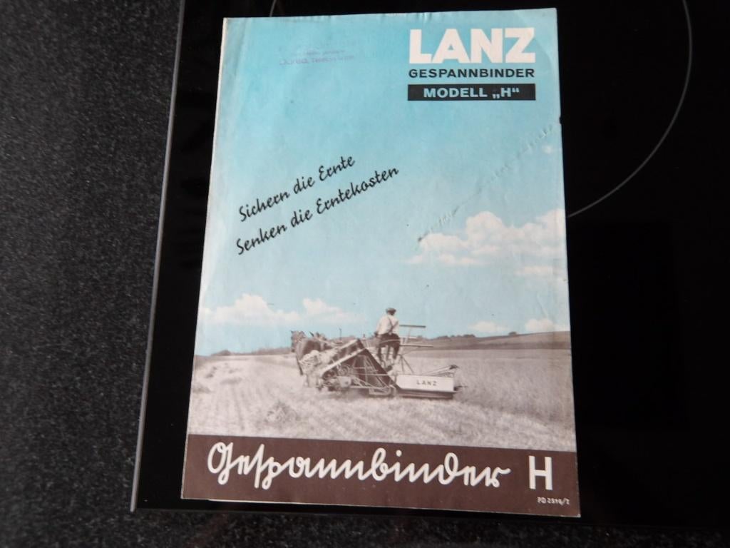 folder Landbouw LANZ gespannbinder modell H 1937, Verzenden, Zo goed als nieuw, Folder