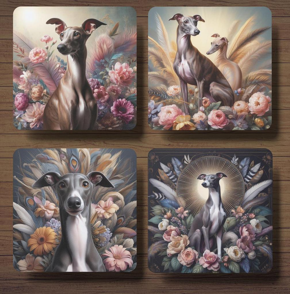 Whippet Barok stijl onderzetters met houder, Ophalen of Verzenden, Nieuw, Glas of Kopje